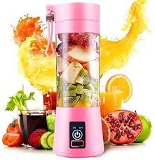 USB Rechargeable Juicer Blender 6 Blades Stainless Steel Material 380ml Electric Mini Juicer Blender For Personal Size Rechargeable Smoothie Maker & Dry Fruit Mixer Compact Travel Blender for Gym, Office & Home