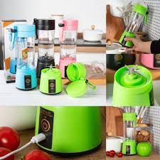 USB Rechargeable Juicer Blender 6 Blades Stainless Steel Material 380ml Electric Mini Juicer Blender For Personal Size Rechargeable Smoothie Maker & Dry Fruit Mixer Compact Travel Blender for Gym, Office & Home
