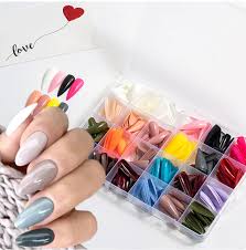 576 pcs nails with box reusable nails, 24 different colours Trendy - 72 / 144 / 288 / 576 Pcs