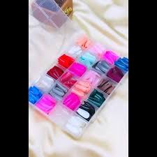 576 pcs nails with box reusable nails, 24 different colours Trendy - 72 / 144 / 288 / 576 Pcs