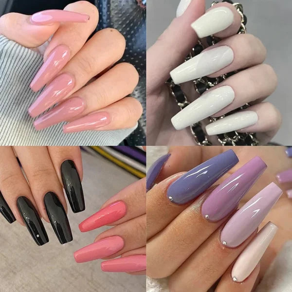 576 pcs nails with box reusable nails, 24 different colours Trendy - 72 / 144 / 288 / 576 Pcs